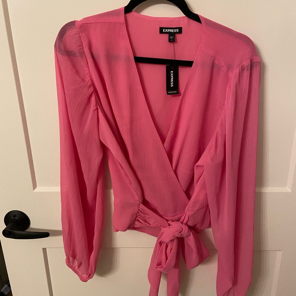 Brand New, Express,woman’s size large blouse, fuchsia, or hot pink in color.